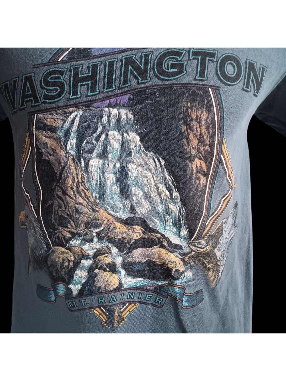Vintage Men's T-shirt Small Single Stitch SanSegal 1990's Washington Mt Rainier